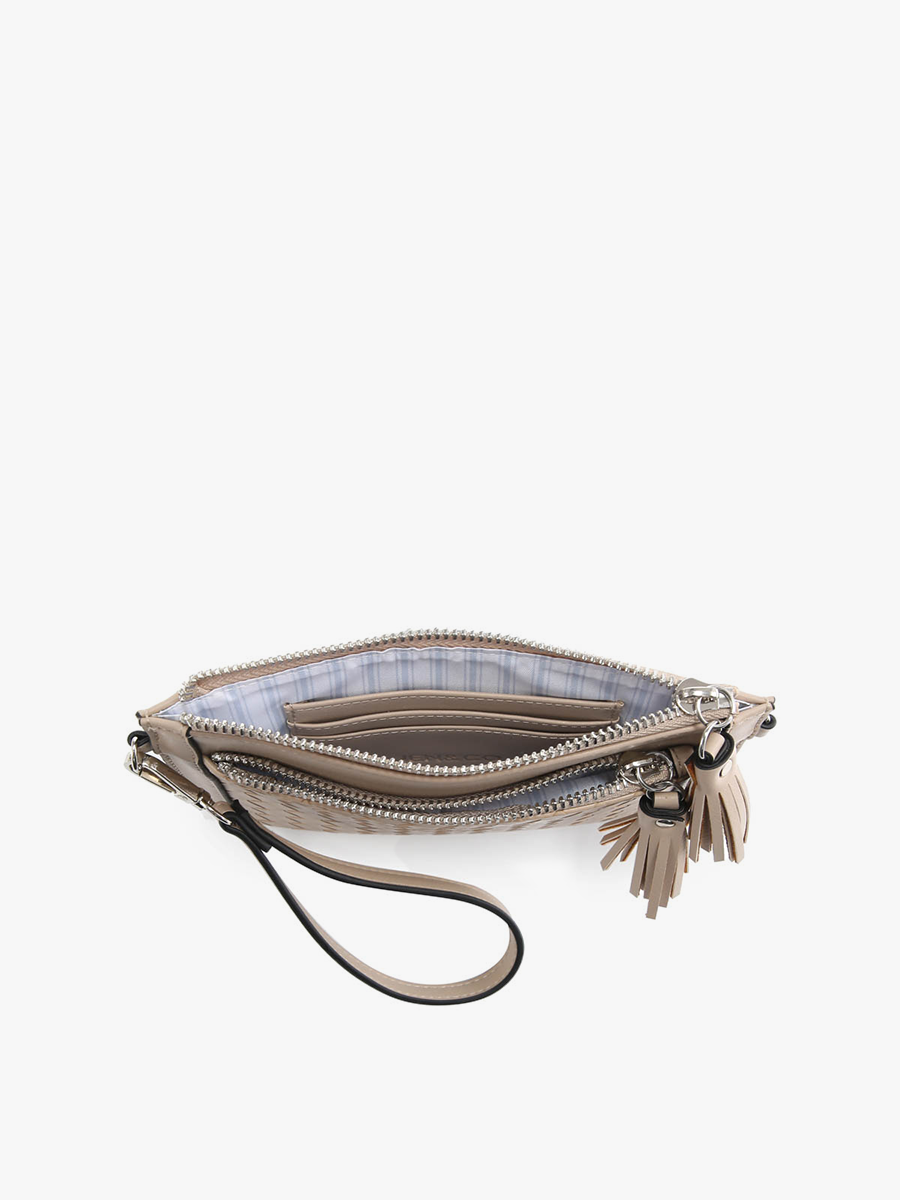 Mirabel Woven Double Zip Crossbody/Wallet w/ Pouches