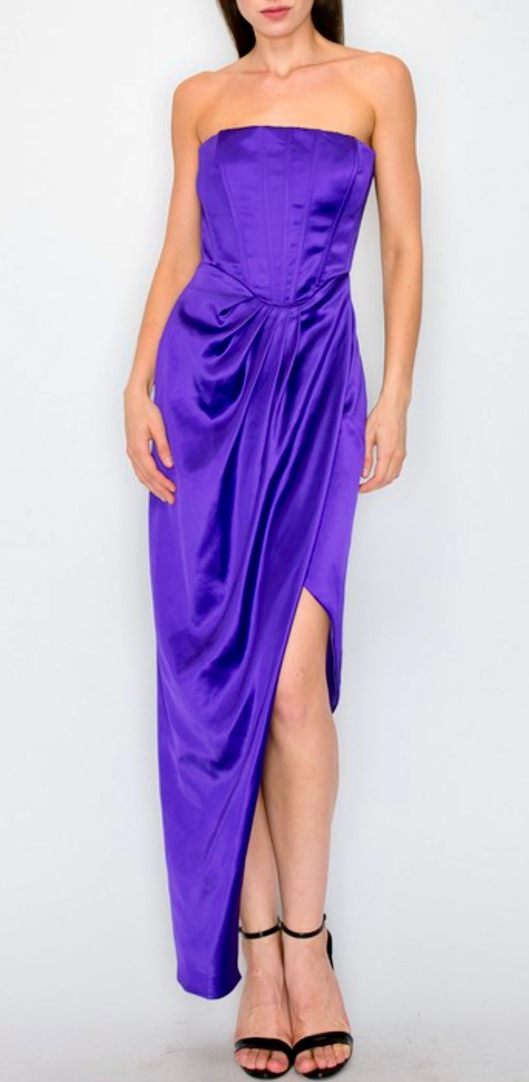 Strapless Satin Dress