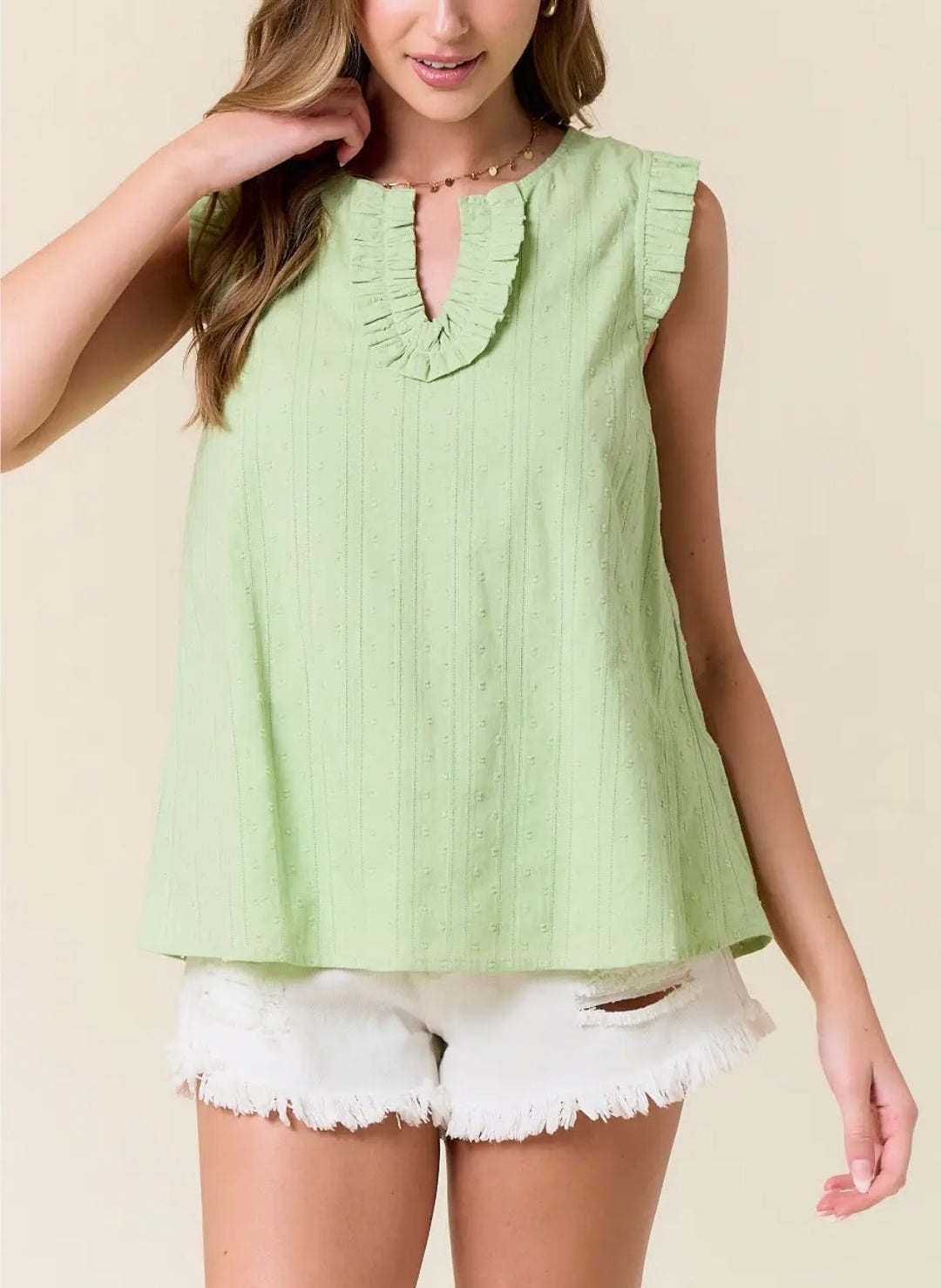 Textured Sleeveless Blouse
