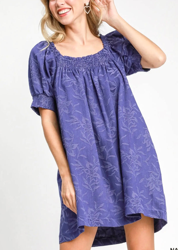 Textured Square Neck Dress