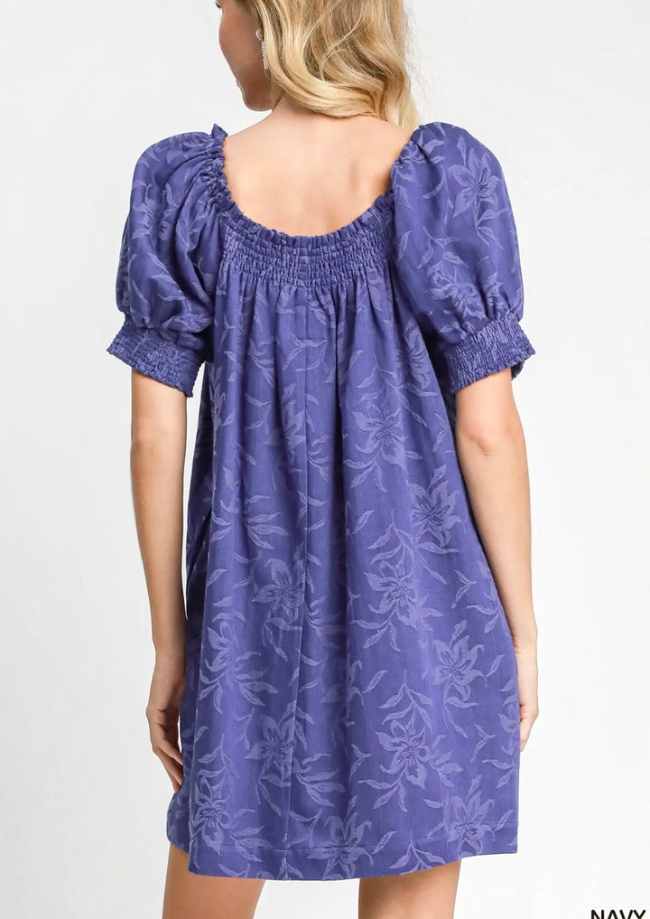 Textured Square Neck Dress