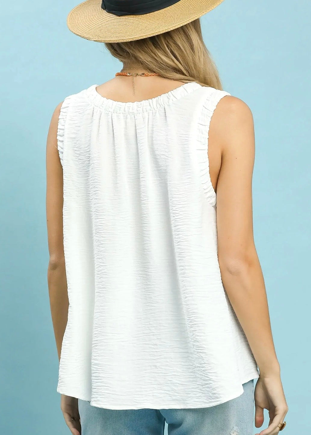 Ruffle Neck Airflow Tank (2 colors)