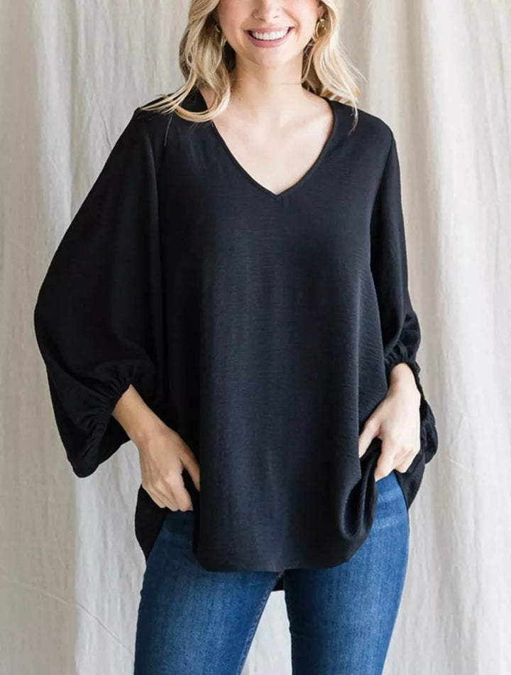 Balloon Sleeve Airflow Blouse (4 colors)