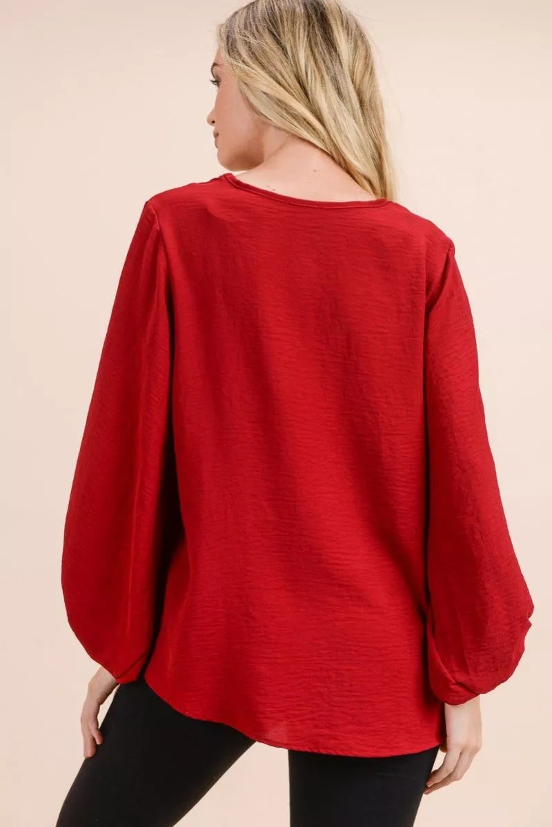 Balloon Sleeve Airflow Blouse (4 colors)