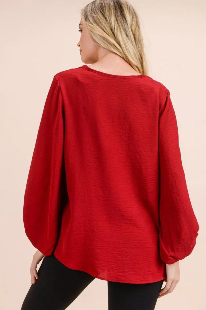 Balloon Sleeve Airflow Blouse (4 colors)