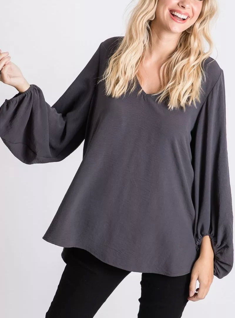 Balloon Sleeve Airflow Blouse (4 colors)