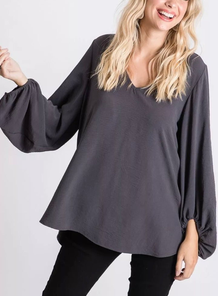 Balloon Sleeve Airflow Blouse (4 colors)
