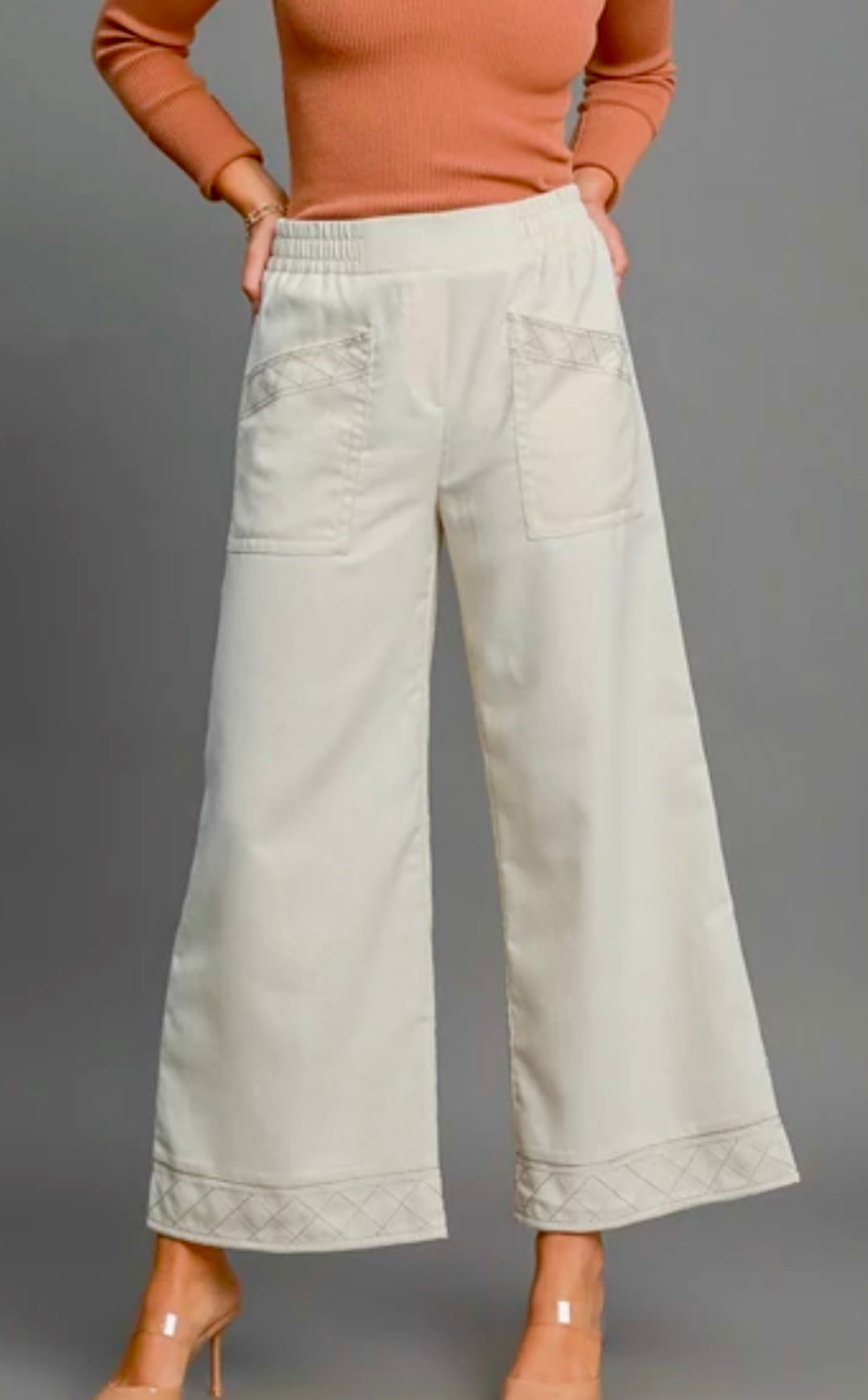 Embroidered Linen Pants