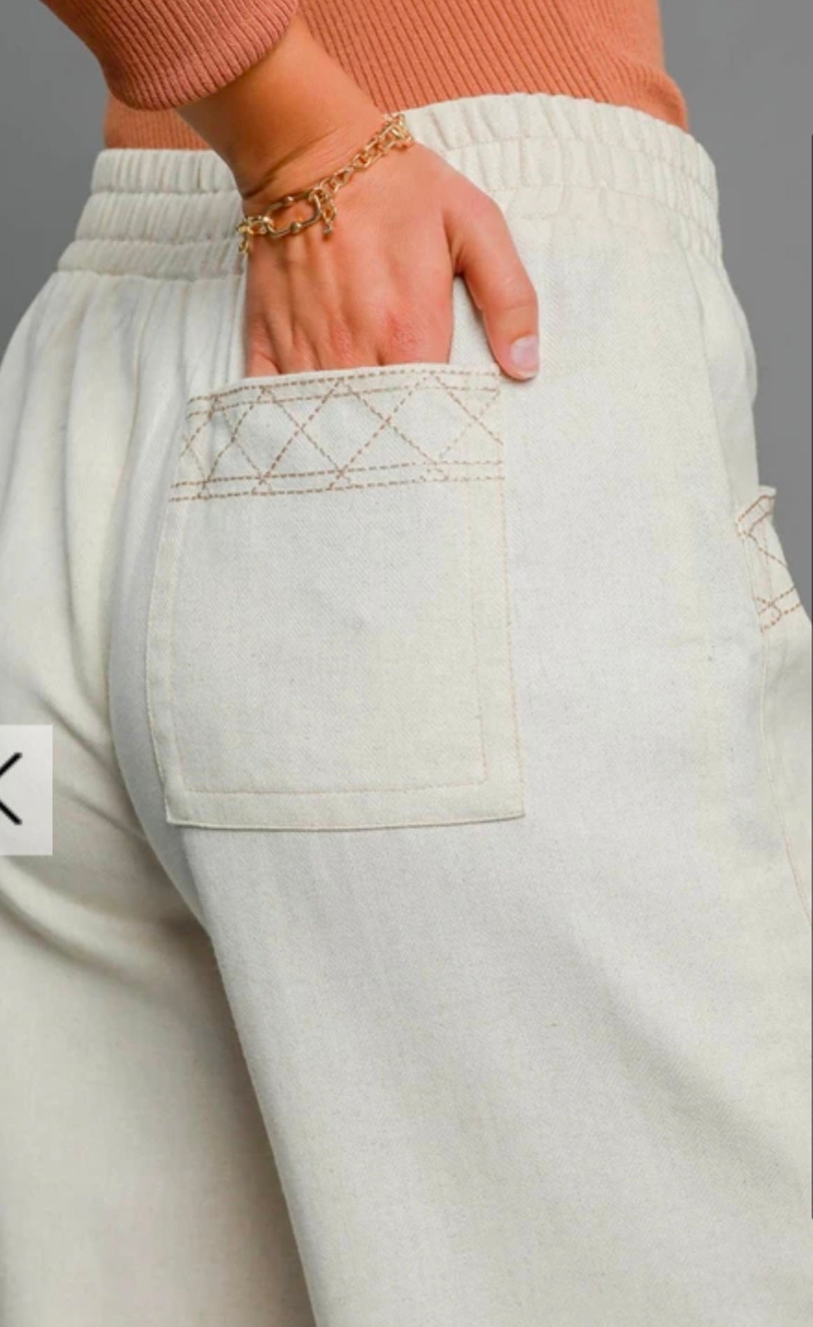 Embroidered Linen Pants