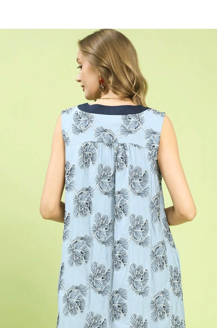 Floral Contrast Dress