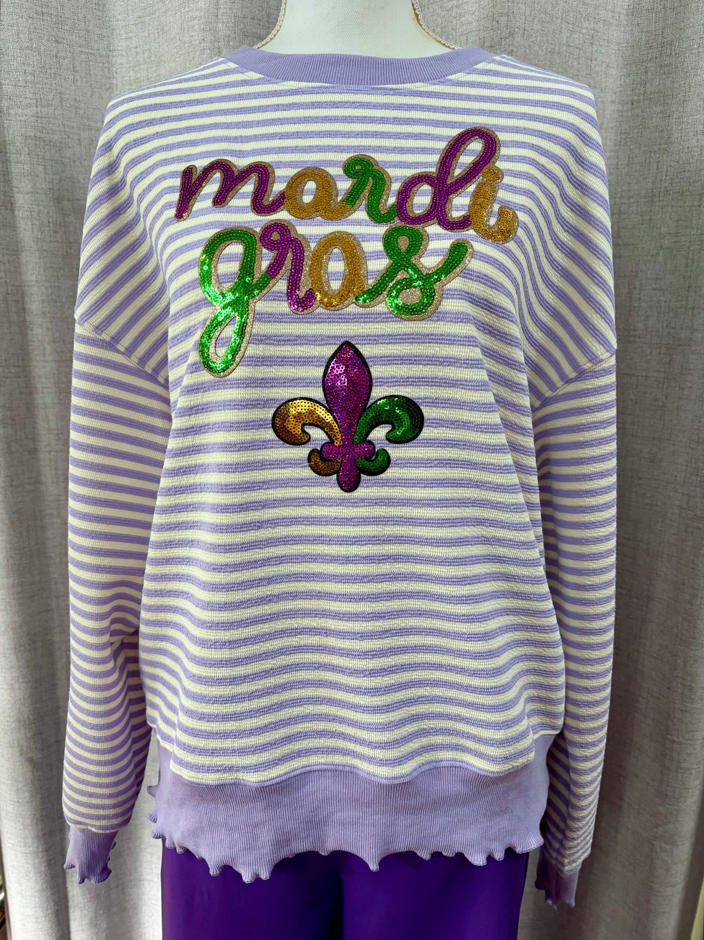 Striped Mardi Gras Pullover