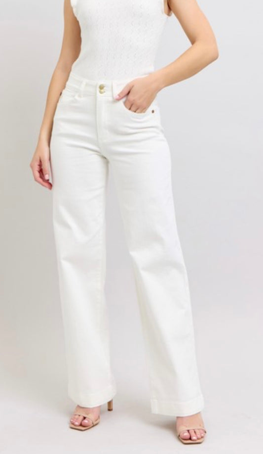 Judy Blue HW Double Button Trouser Denim