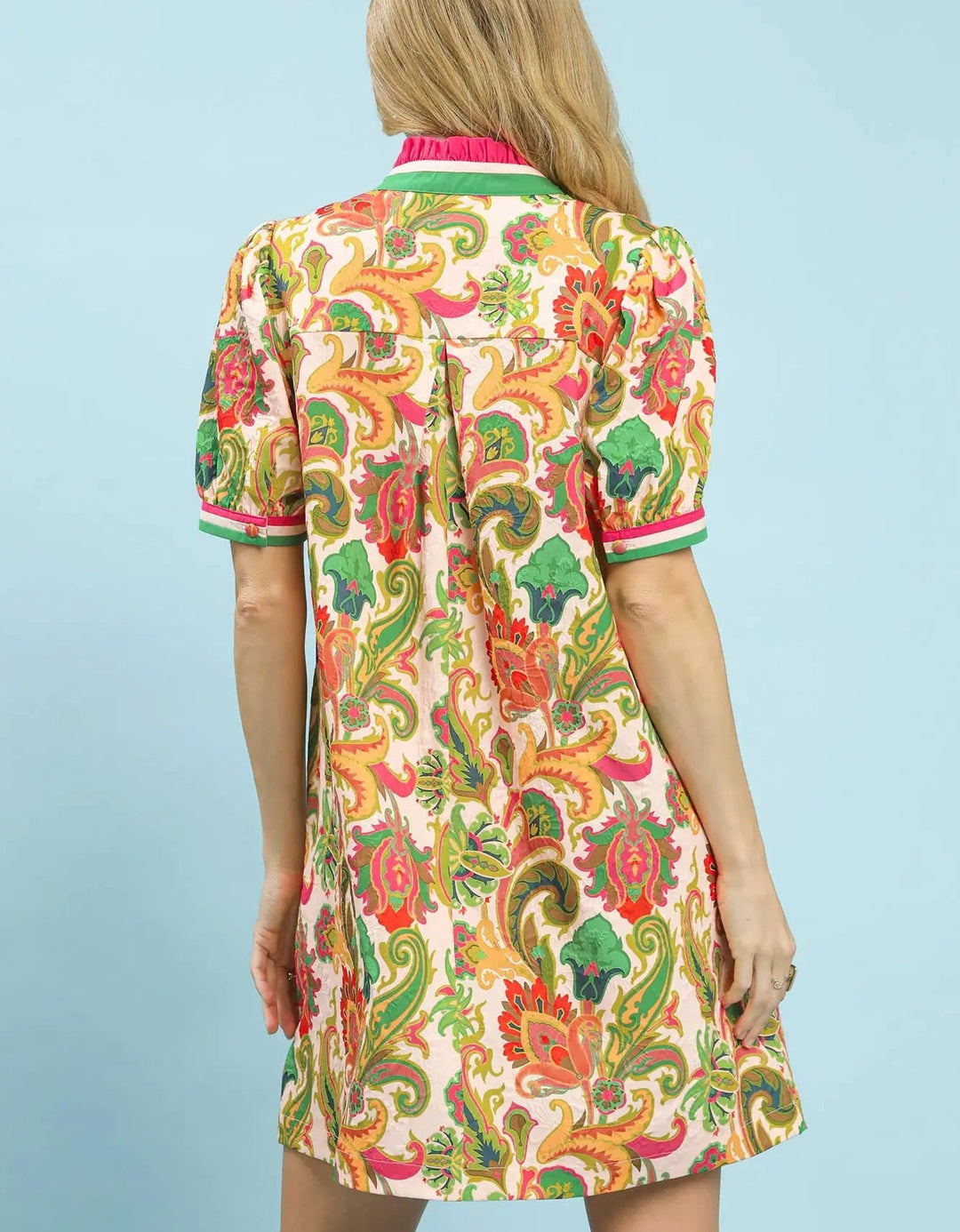 Jacquard Abstract Print Mini Dress