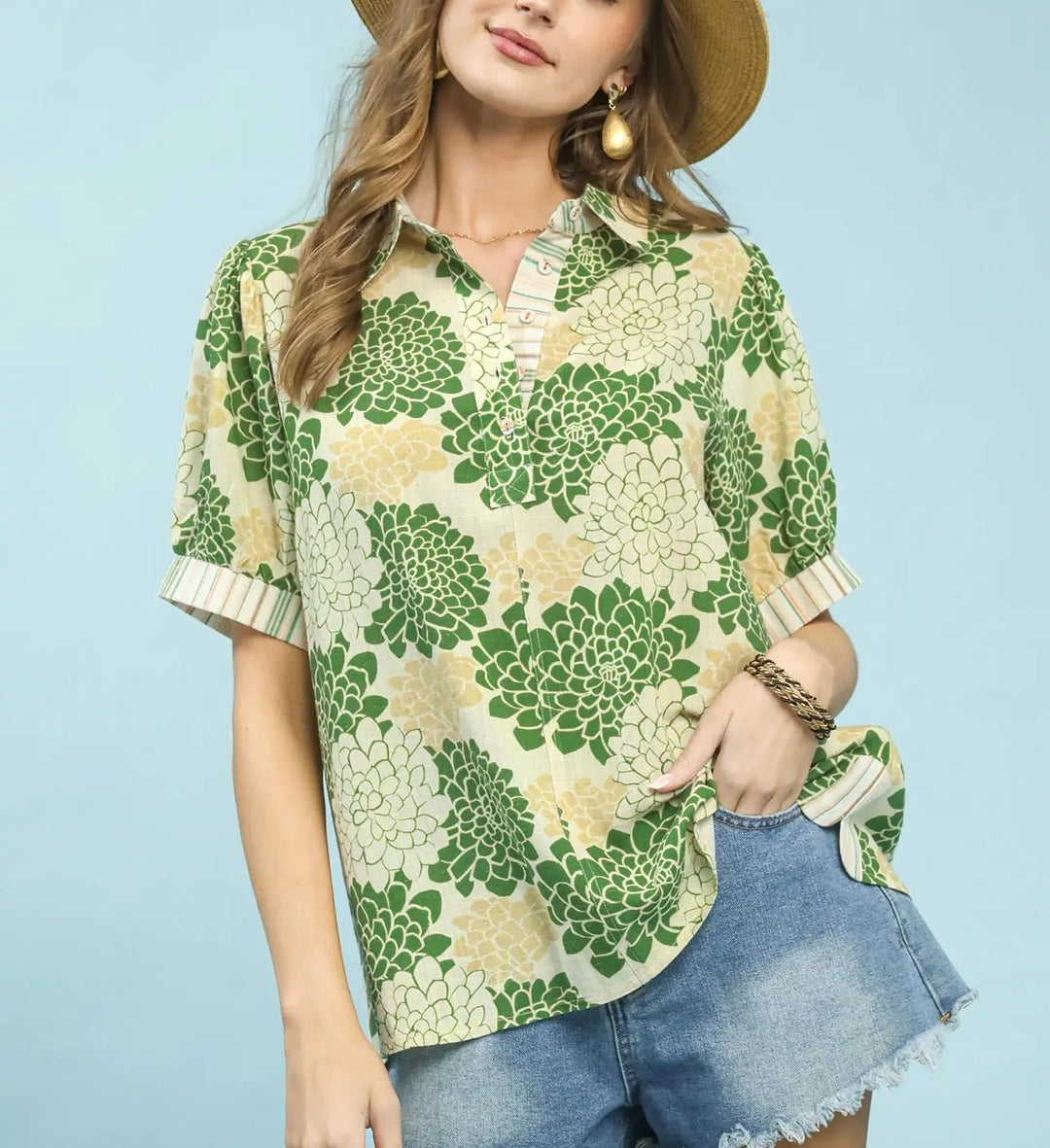 Floral Linen Blouse