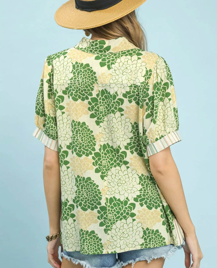 Floral Linen Blouse