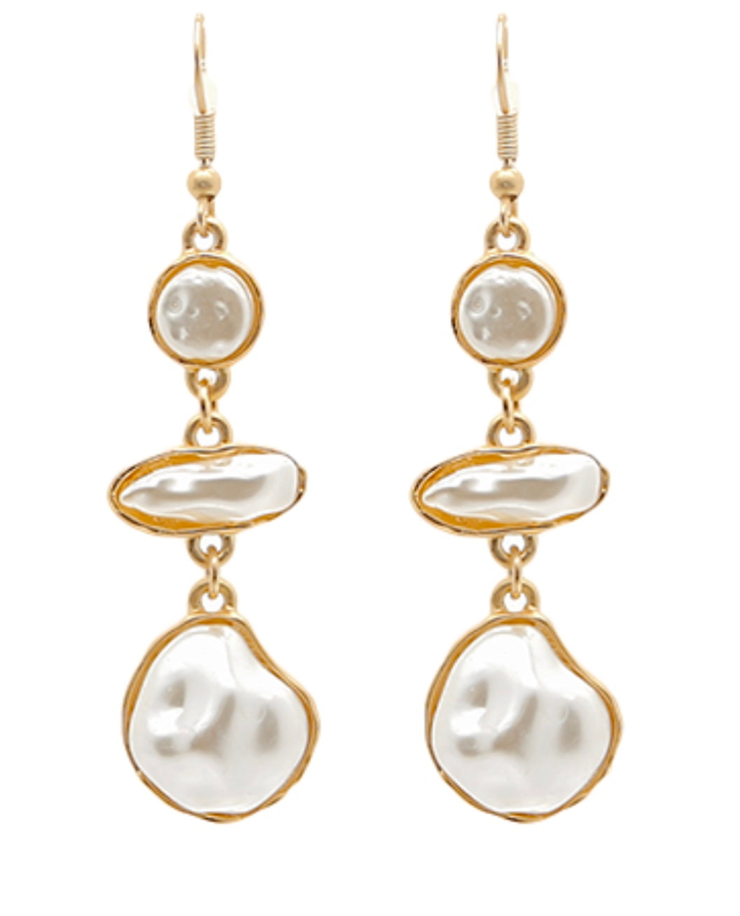 Geo Pearl Drop Earrings