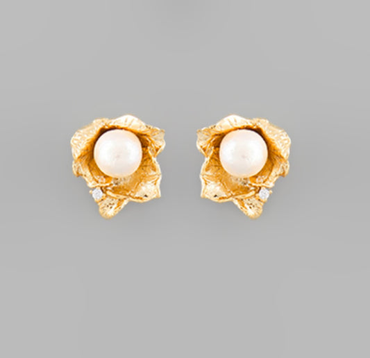 Flower/Pearl Bud Studs