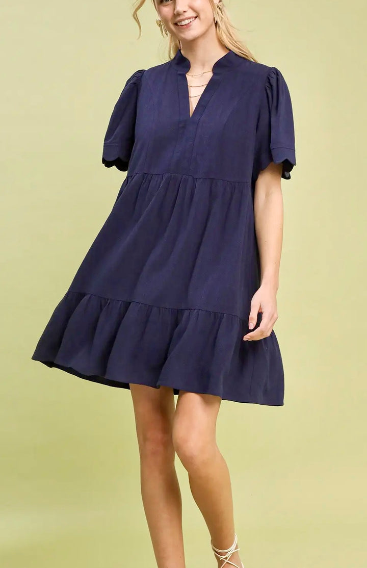 Tiered Linen Dress