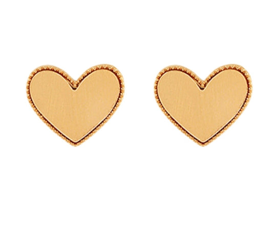 Gold Heart Studs