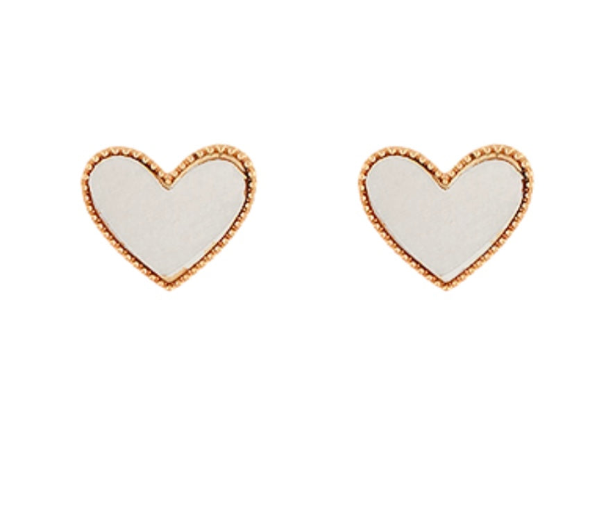 Gold/Silver Heart Studs