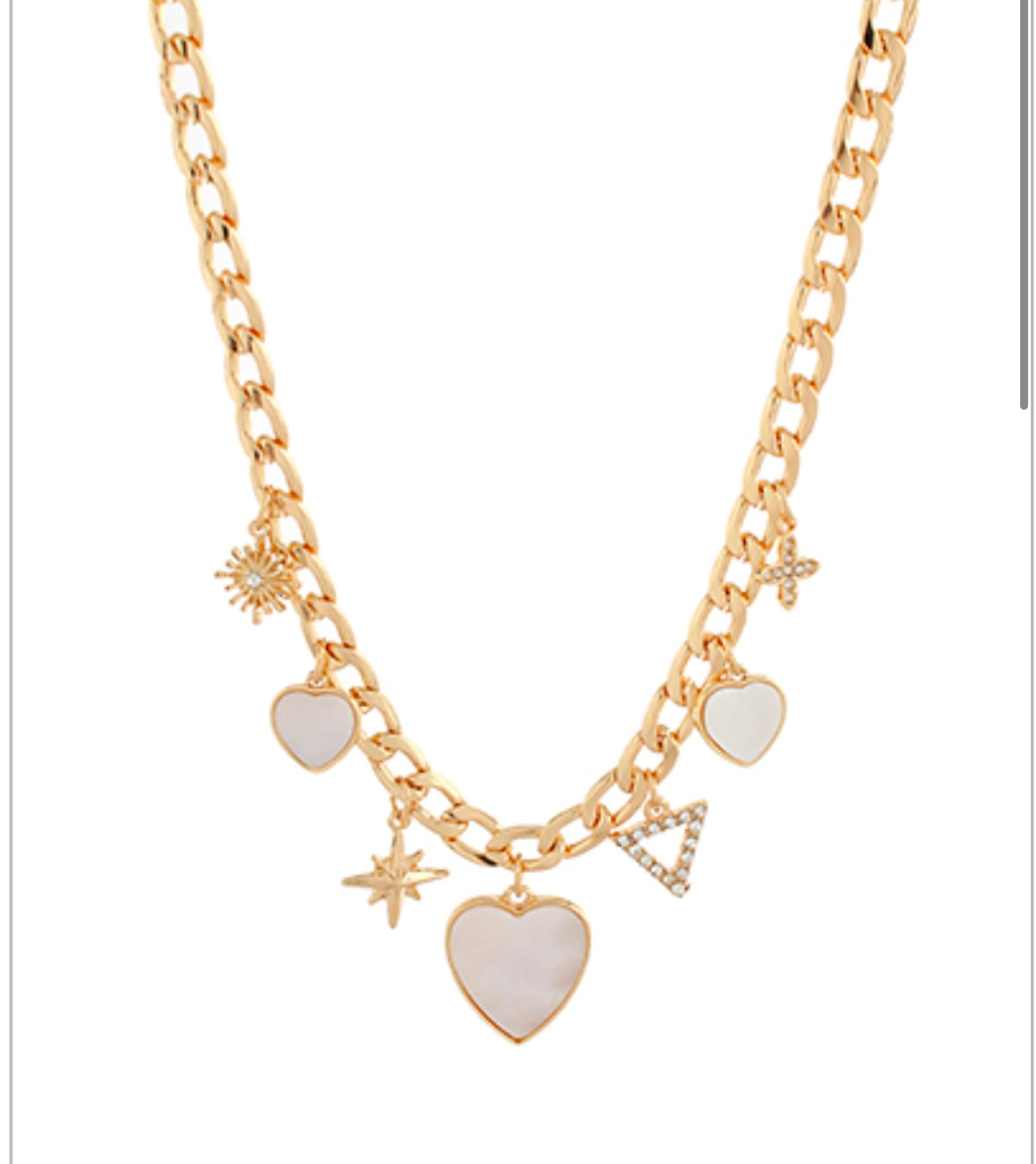 Multi Heart Charm Necklace