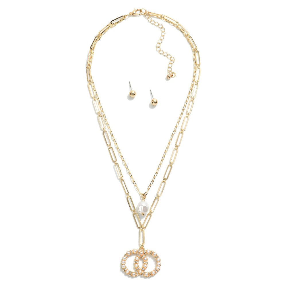 Double Circle Pendant Necklace