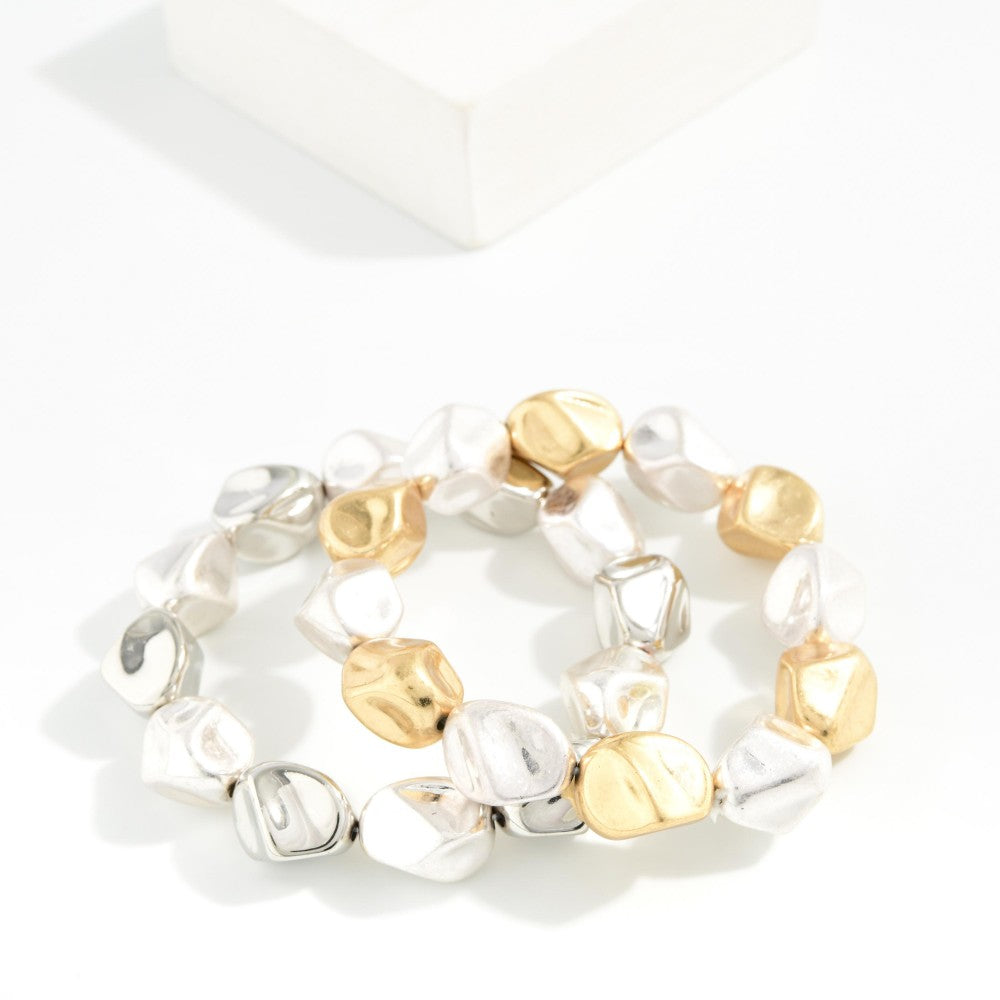 Metal Tone Nugget Bracelet (2 options)