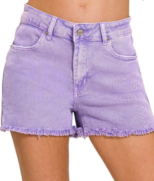 Acid Washed Denim Shorts (3 colors)