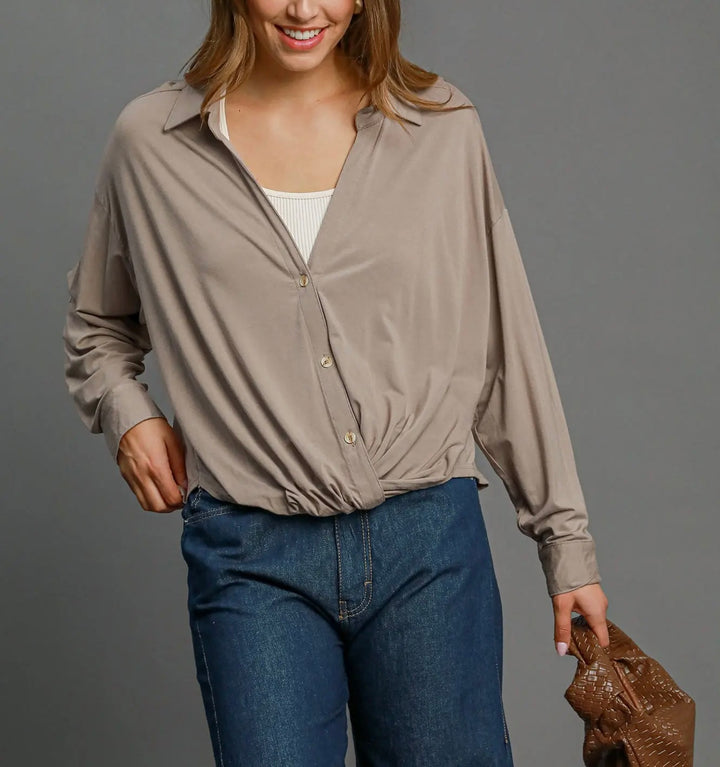 Front Tuck Blouse (2 colors)