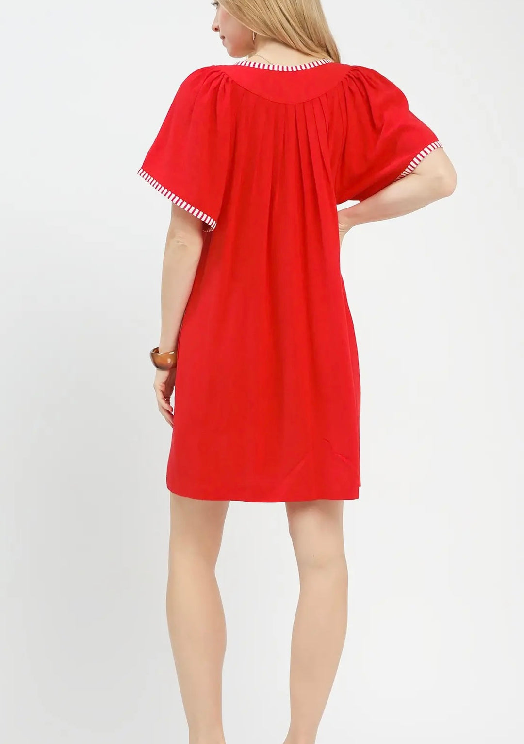 Trimmed Linen Dress