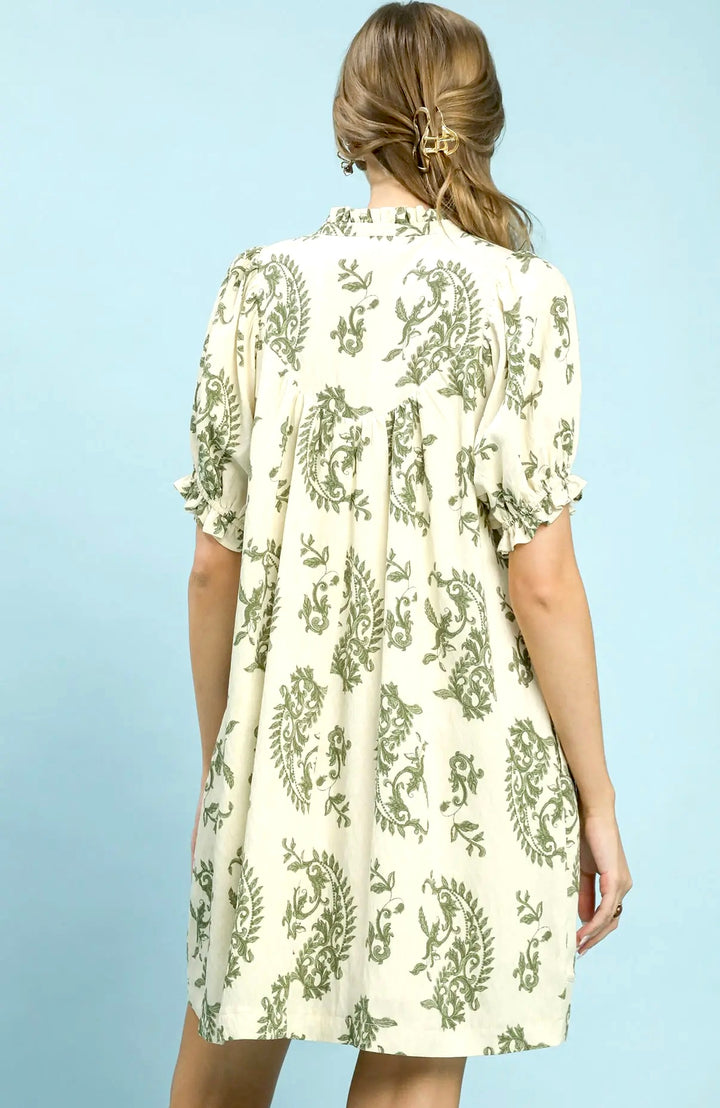 Scroll Print Dress