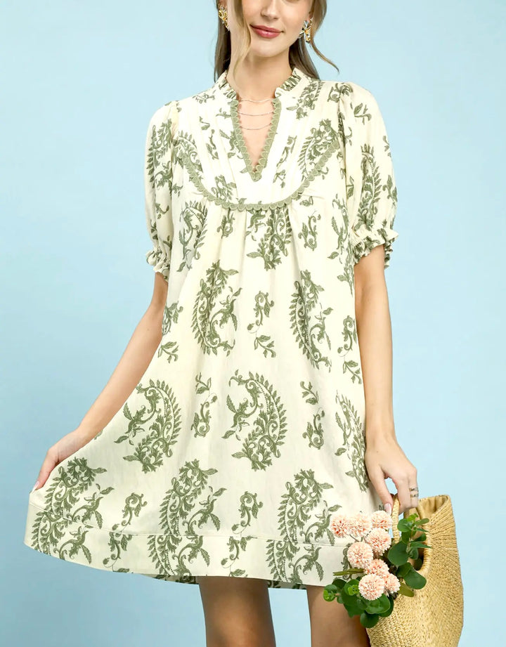 Scroll Print Dress