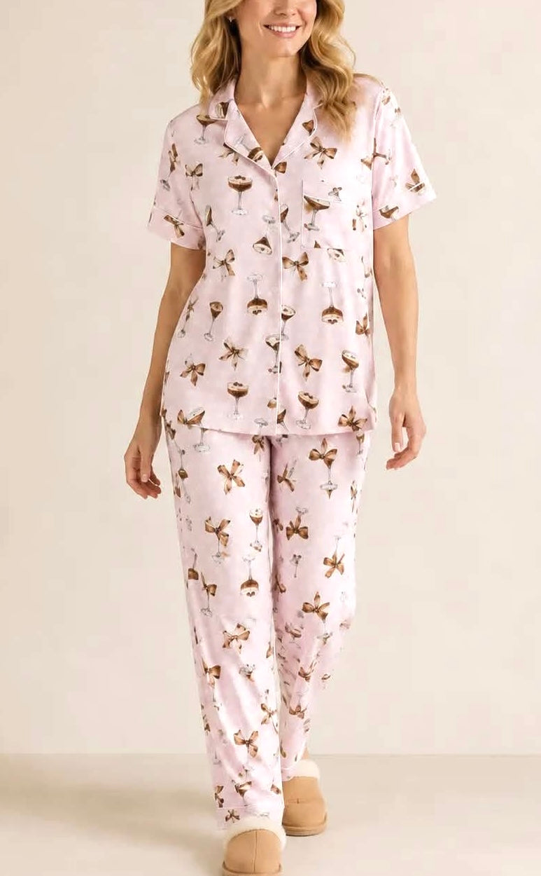 Martini &amp; Bows PJ Set
