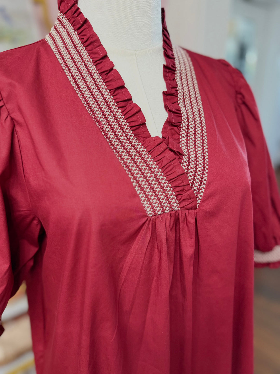 Contrast Stitching Dress