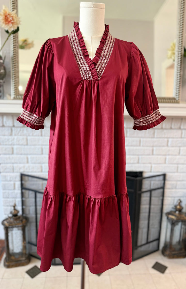 Contrast Stitching Dress