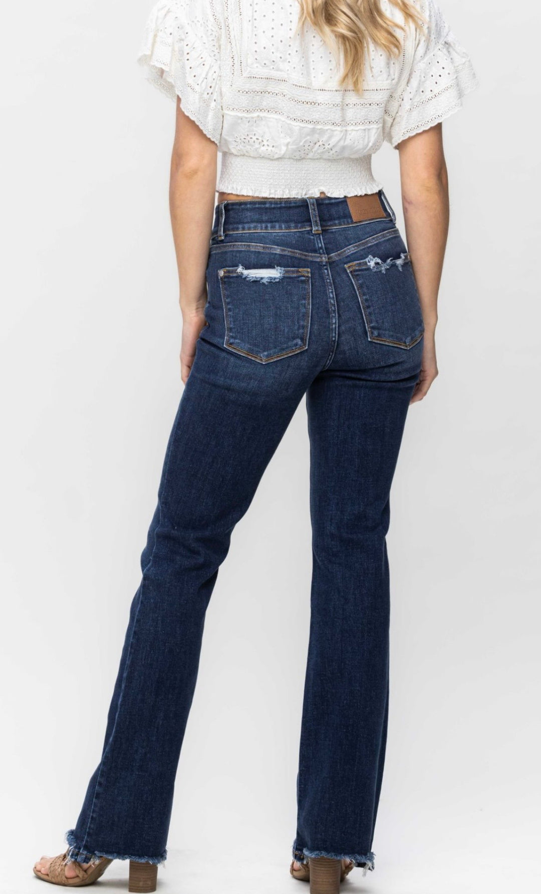Judy Blue Feeling Fine HW Frayed Hem Bootcut Jeans