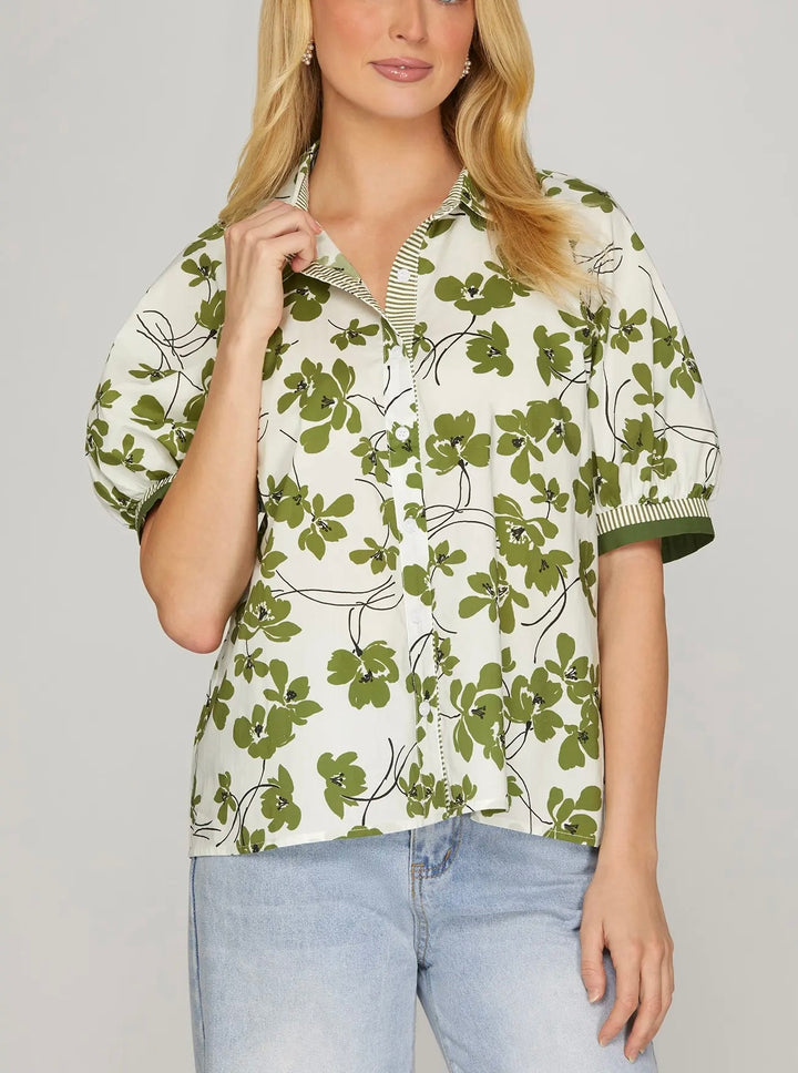 Green Trelis Blouse