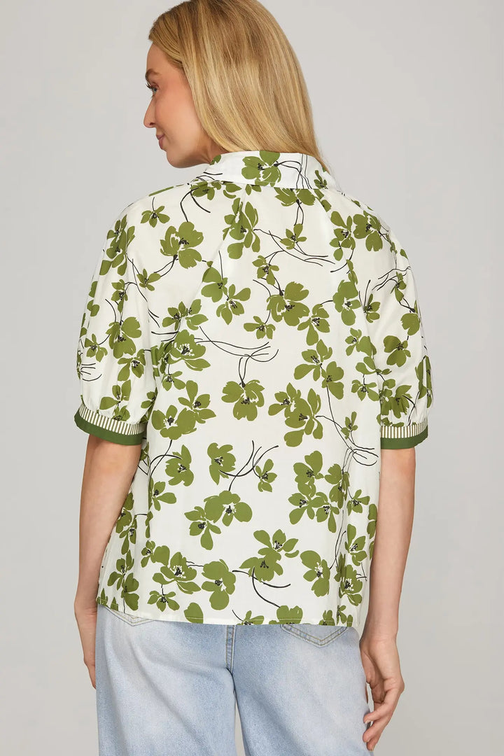 Green Trelis Blouse