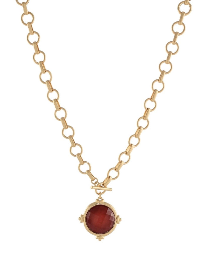 Faceted Stone Pendant Necklace (3 options)