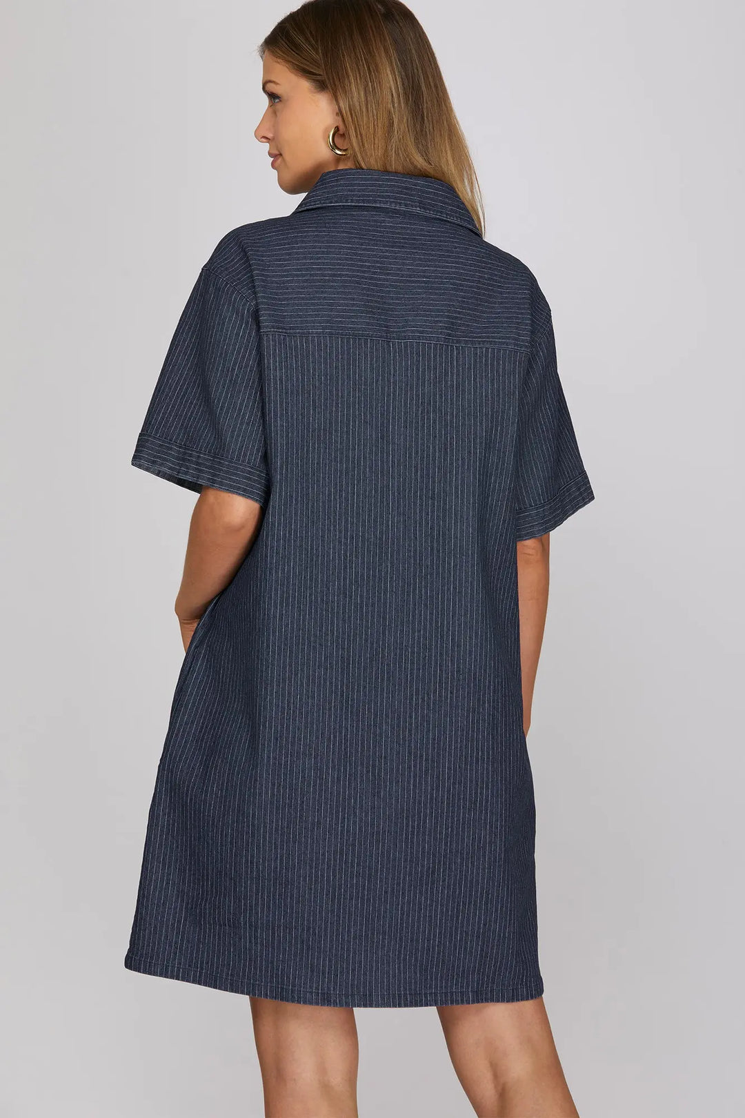 Pin Striped Denim Dress