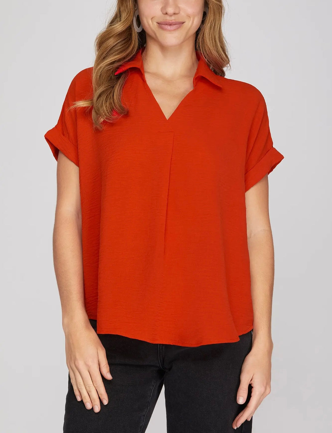 Collared Airflow Blouse (2 colors)