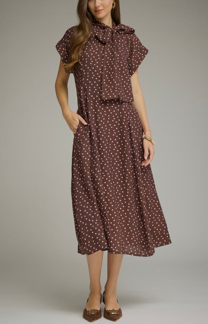 Dotted Midi Dress