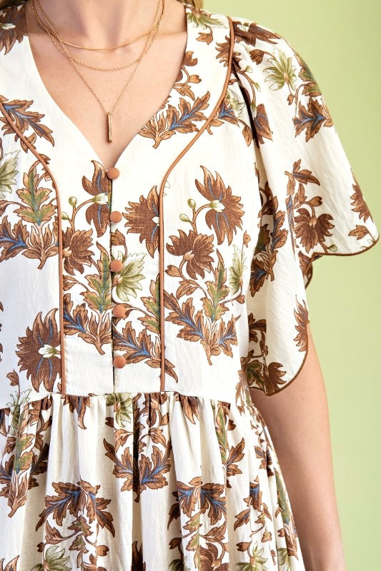 Fall Florals Midi Dress