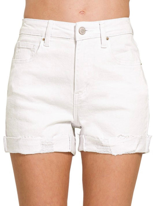 Roll Cuff Denim Shorts