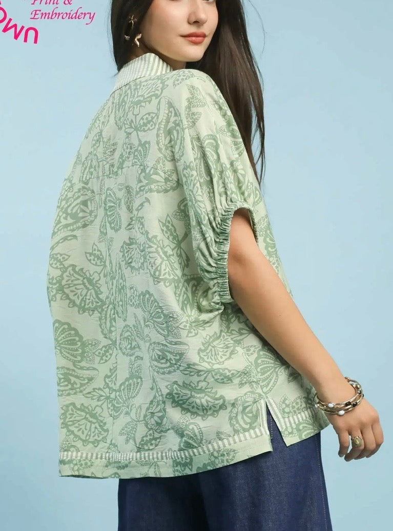Sage Paisley Blouse