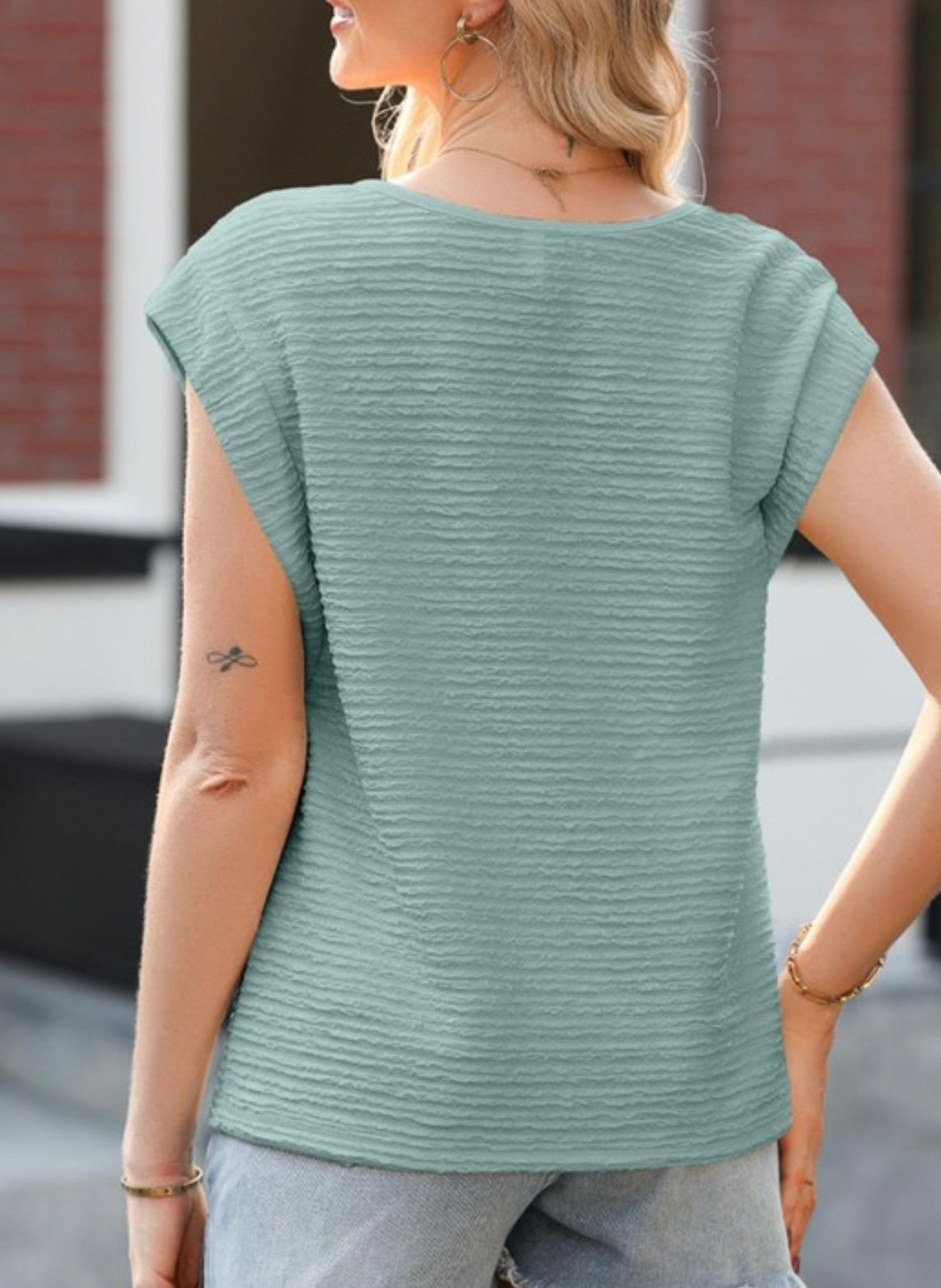 Textured Cap Sleeve Top (3 colors)