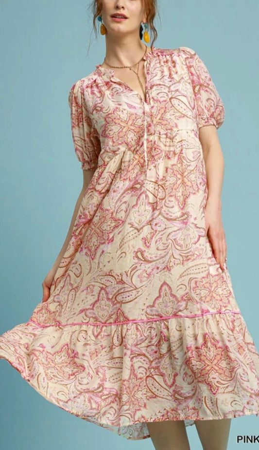 Tiered Floral Midi Dress