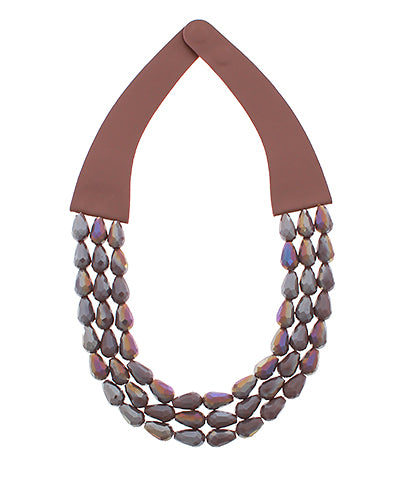 3 Row Faceted Bead Necklace