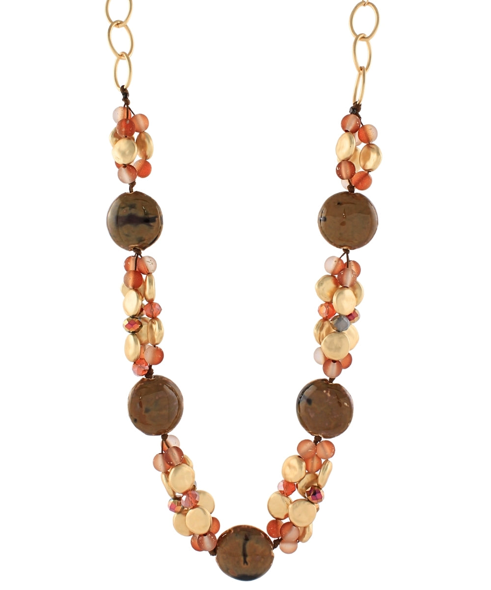 Chunky Beads &amp; Discs Necklace