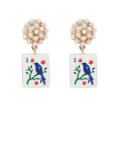 Mahjong Tile Earrings (3 colors)